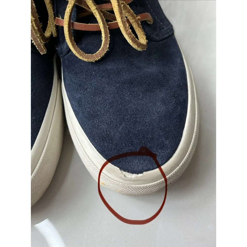 Polo Ralph Lauren Keaton Chukka Sneakers Hi Top Navy Men Sz 8.5 Suede Leather